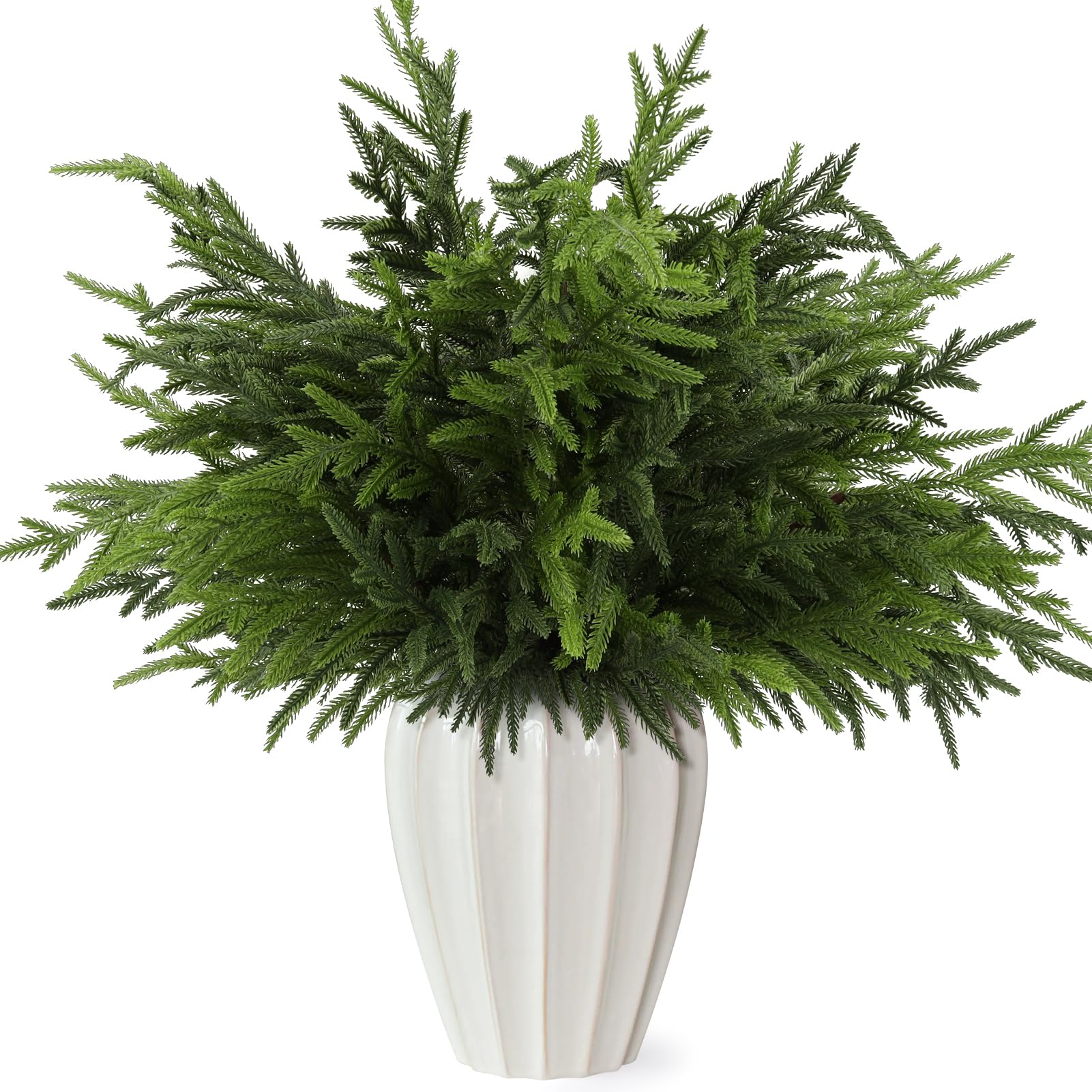 Wsorik 12Pcs 24 Inch Norfolk Pine Stems Artificial Greenery Branches