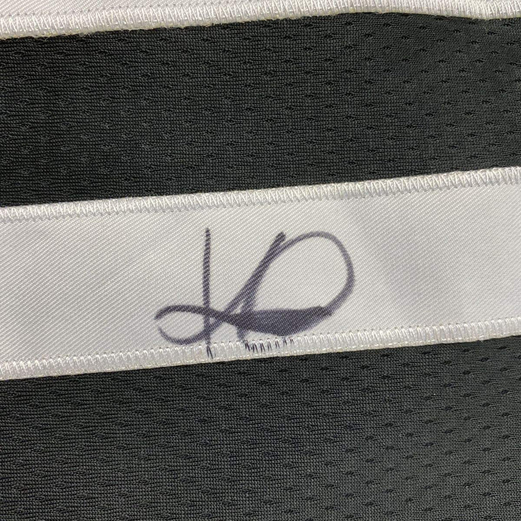Framed Autographed/Signed Kyrie Irving 35x39 Brooklyn Black City Basketball Jersey JSA COA