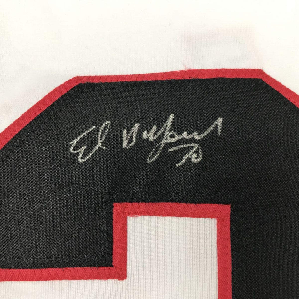 Autographed/Signed Ed Belfour Chicago White Hockey Jersey JSA COA