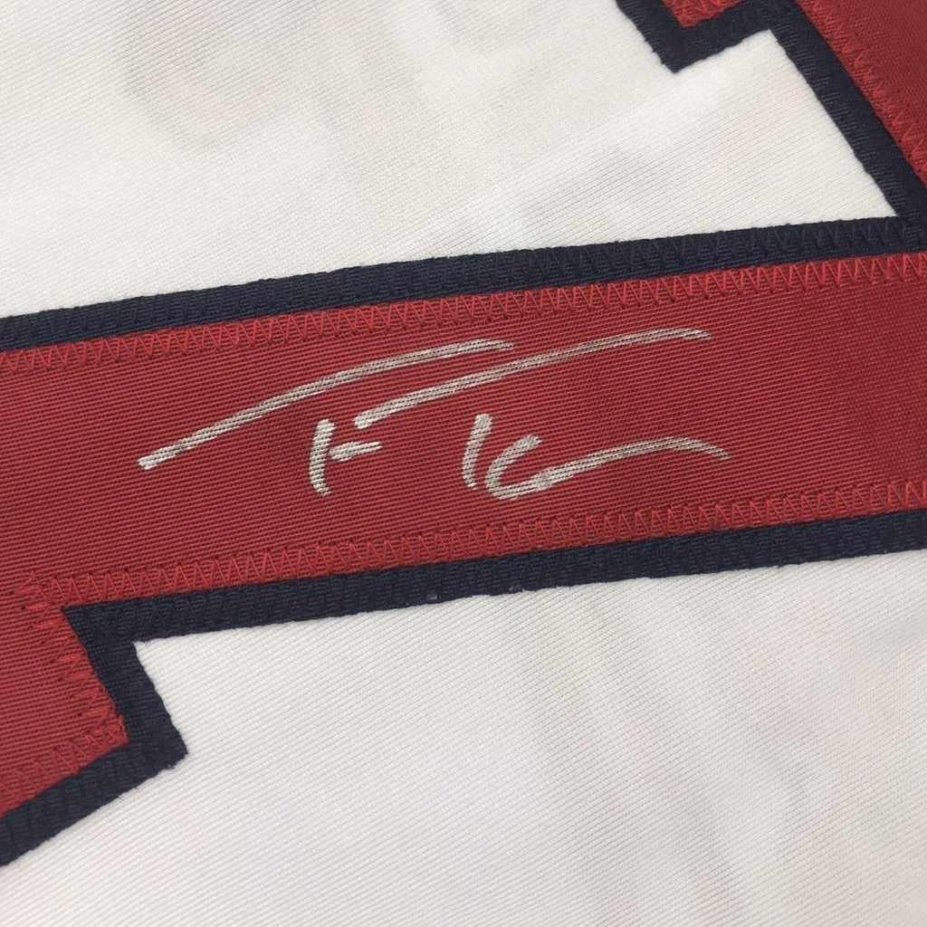 Framed Autographed/Signed Trea Turner 35x39 Washington White Baseball Jersey JSA COA