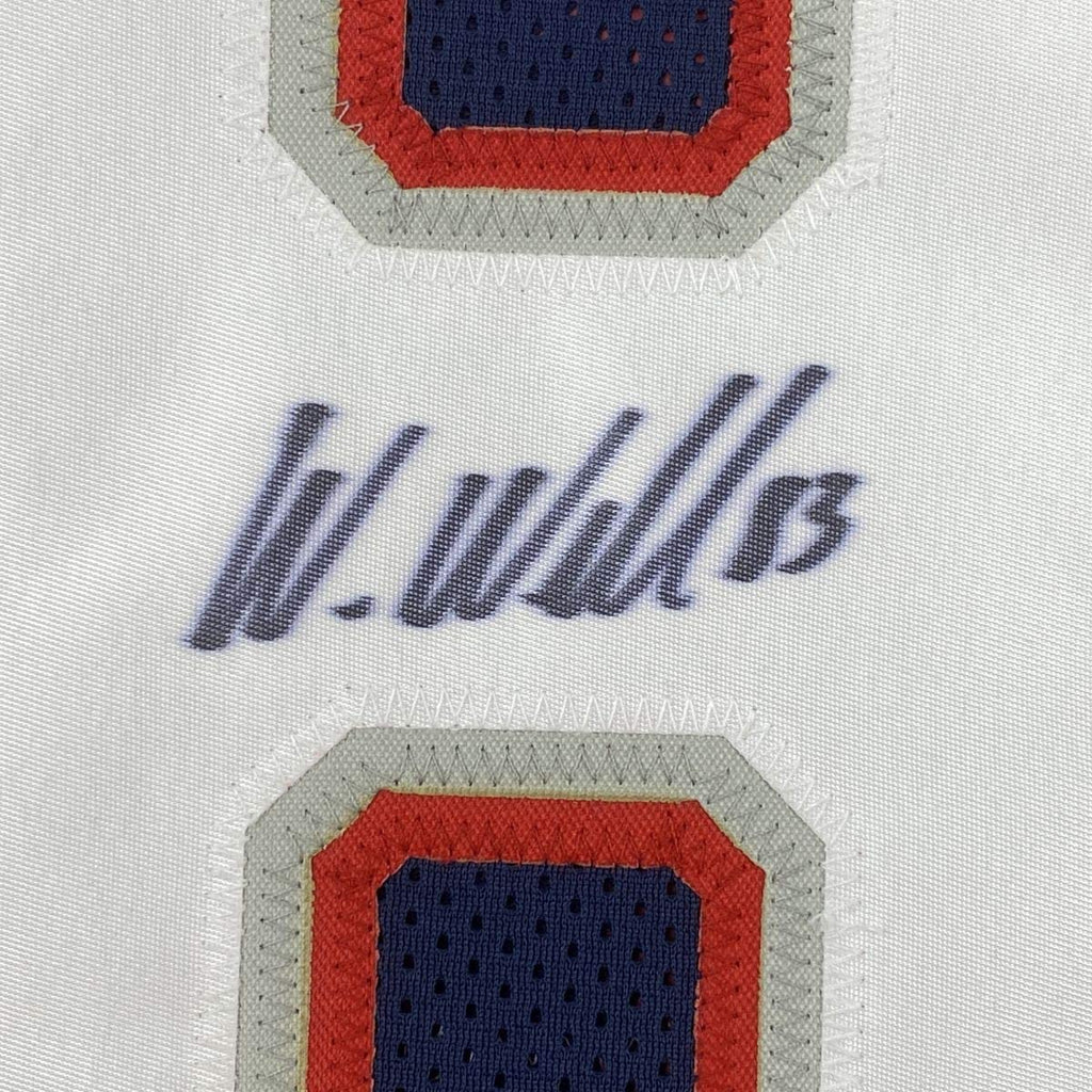 Autographed/Signed Wes Welker New England Blue Football Jersey JSA COA