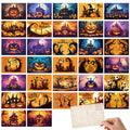 Tlenpo Halloween Postcards 32pcs 4x6in 350gsm Vintage Pumpkin Skeleton