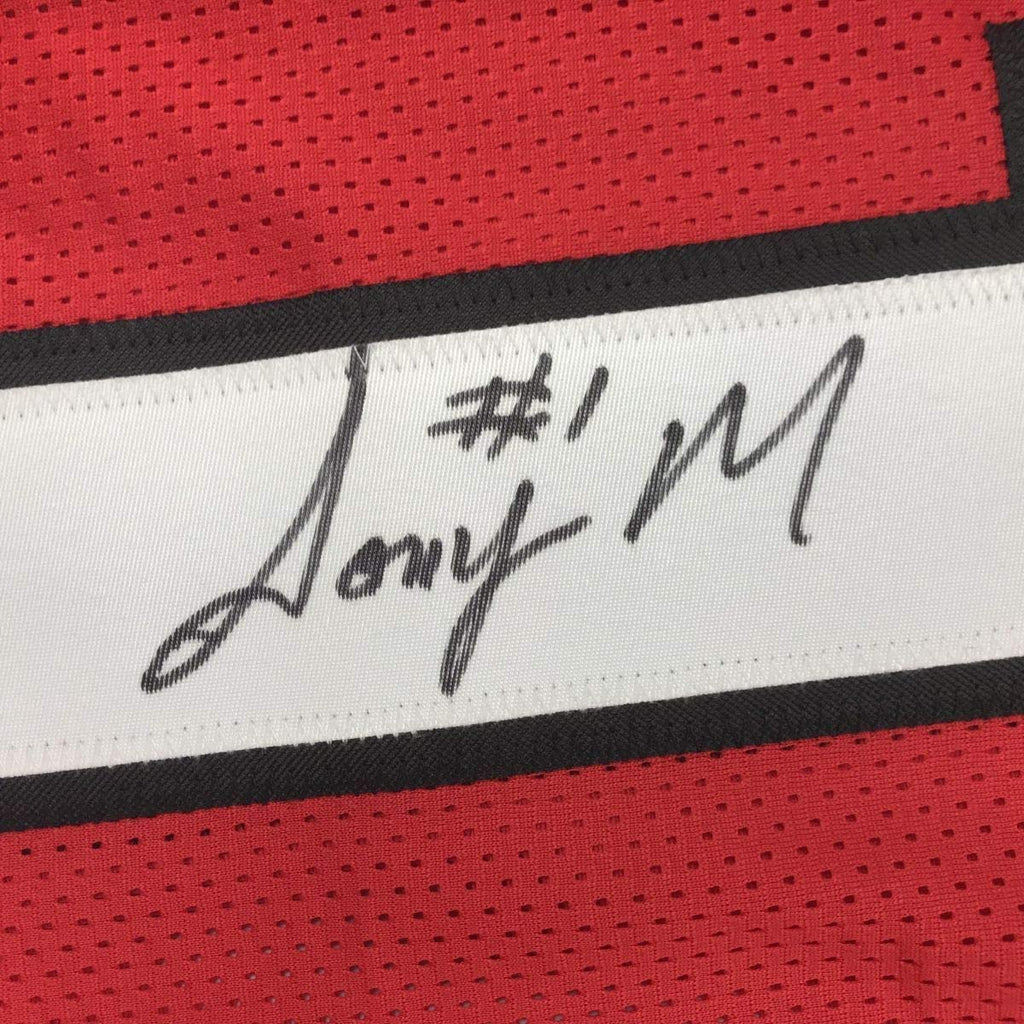 Framed Autographed/Signed Sony Michel 35x39 Georgia Red College Football Jersey JSA COA