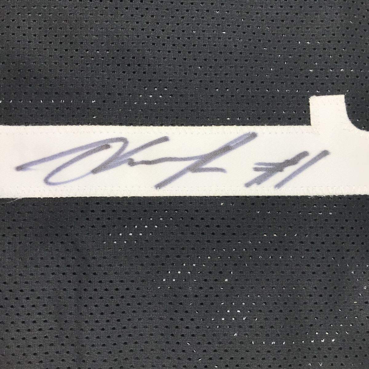 Framed Autographed/Signed D'Angelo Russell 35x39 Brooklyn Black Basketball Jersey JSA COA