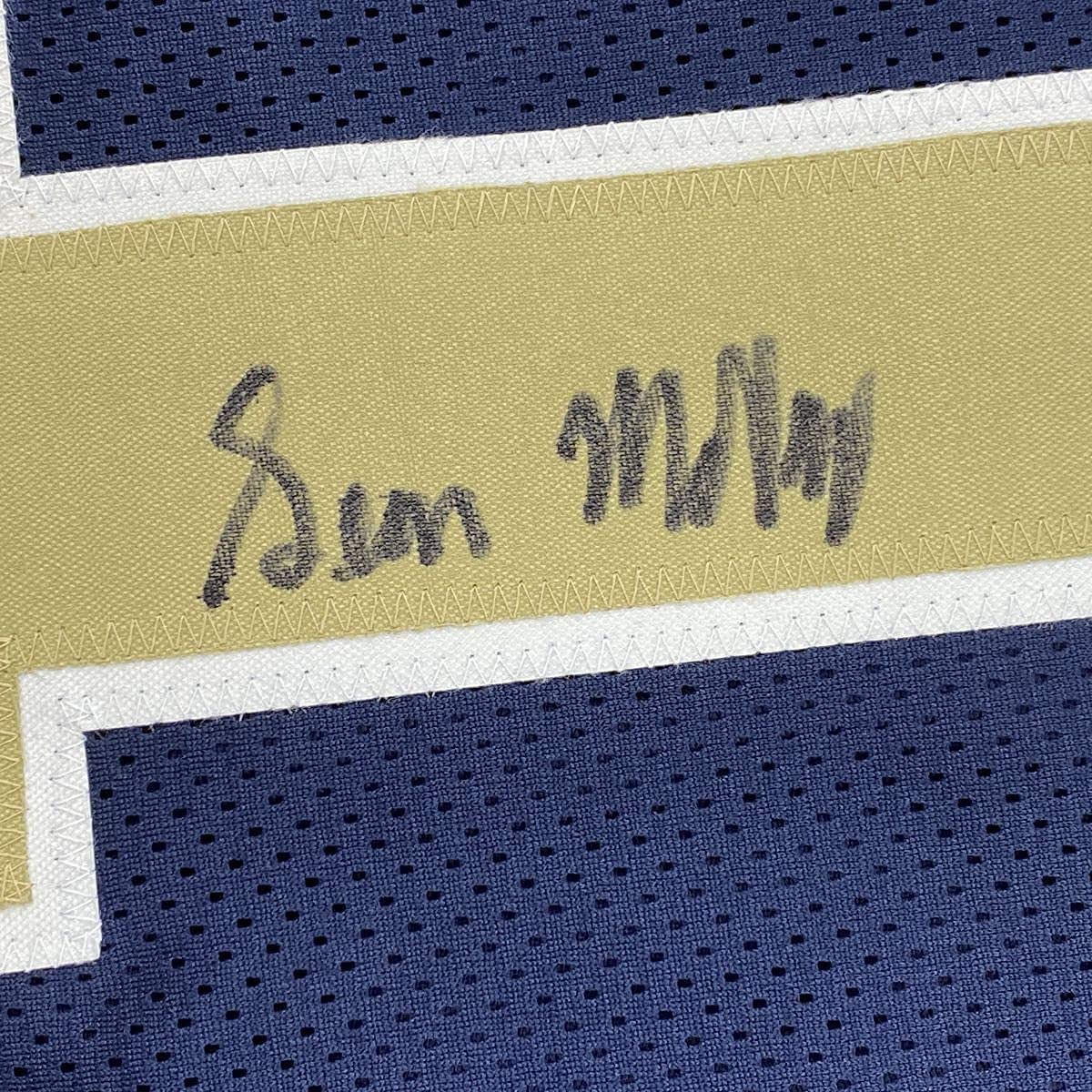 Framed Autographed/Signed Sean McVay 35x39 Los Angeles LA Dark Blue Football Jersey Beckett BAS COA