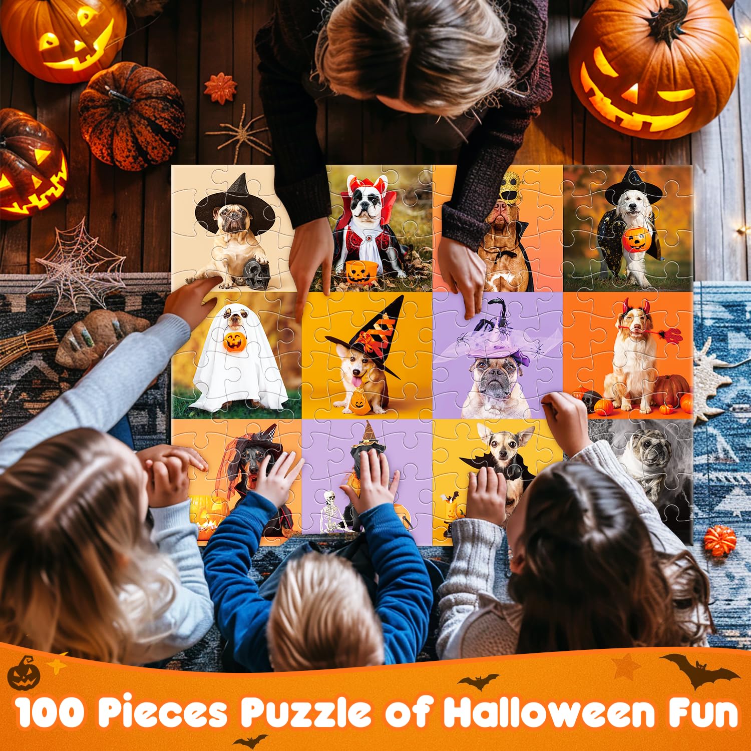 Drcurn Halloween Gifts for Kids 100pcs Blue Party Favors Bulk Set