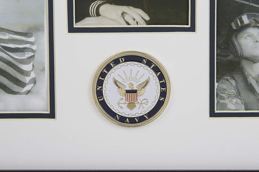 The Military Gift Store US Flag Store U.S. Navy Medallion 5 Picture Collage Frame.