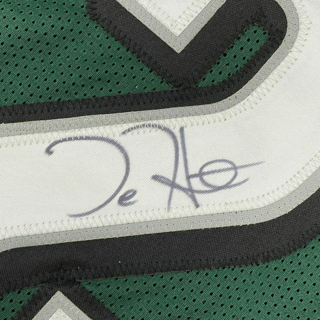 Framed Autographed/Signed Jalen Hurts 35x39 Philadelphia Green Football Jersey JSA COA