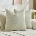 FUTEI Green Chenille Throw Pillow Covers 20x20 Inch Set of 2 Modern Decor