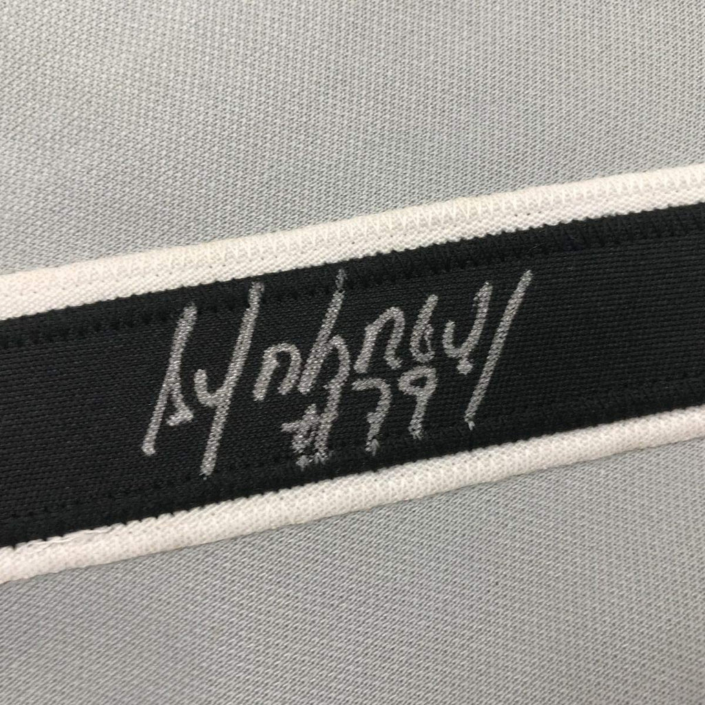 Framed Autographed/Signed Jose Abreu 35x39 Chicago Sox Grey Baseball Jersey PSA/DNA COA