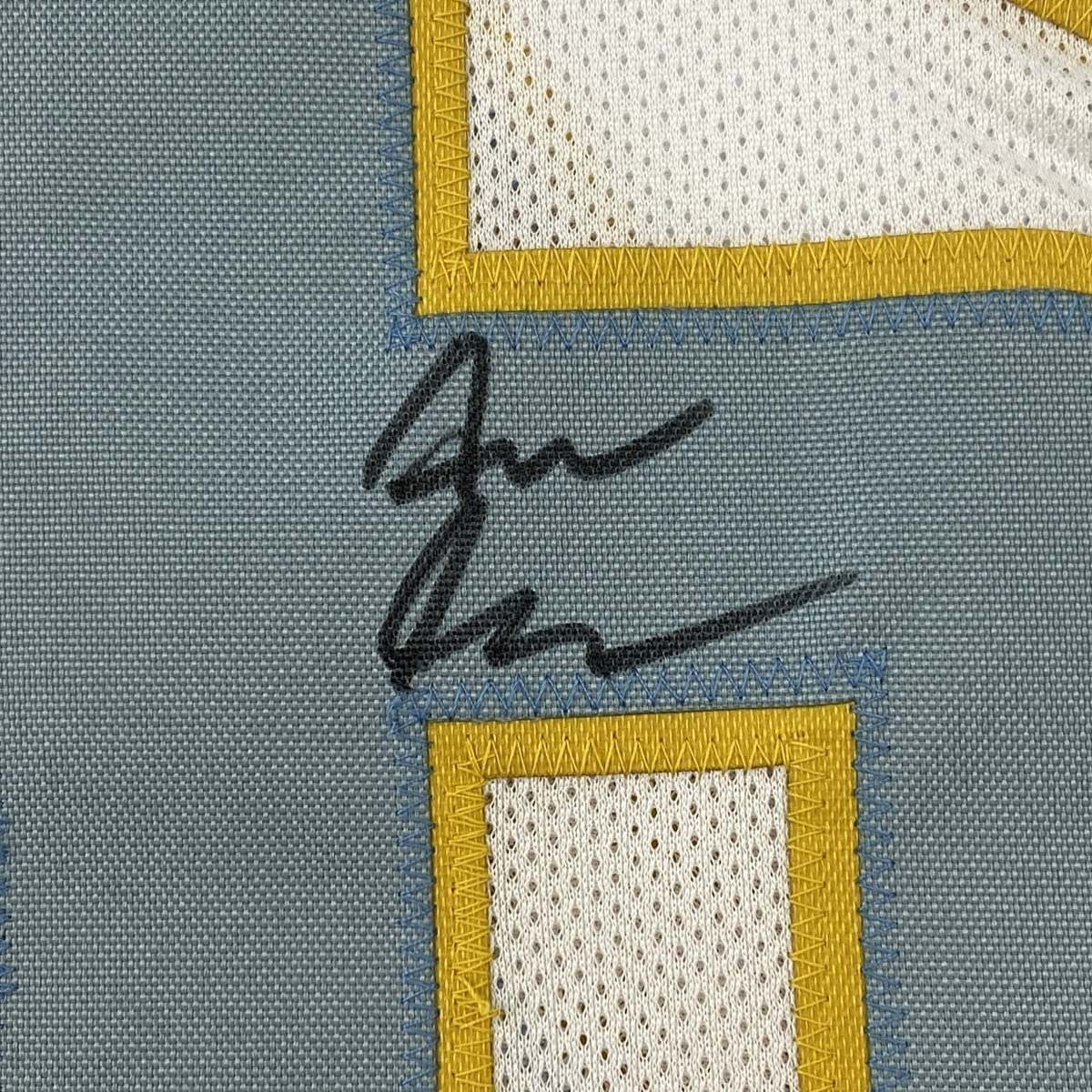 Framed Autographed/Signed Asante Samuel Jr. 35x39 Los Angeles LA White Football Jersey JSA COA