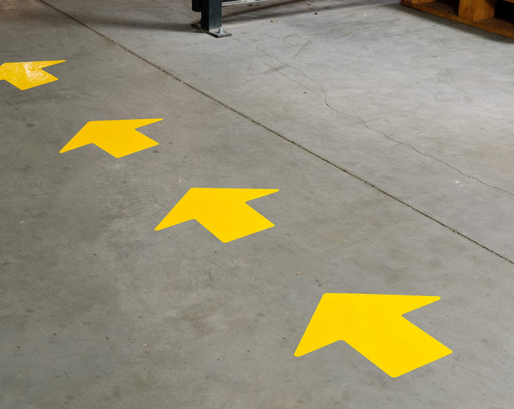Brady 121046 Nonabrasive Arrow Floor Marking Tape 2" Yellow 100/Roll