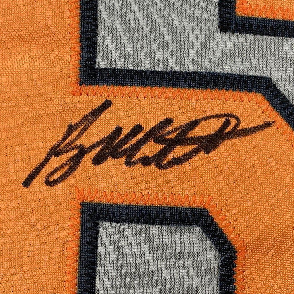 Framed Autographed/Signed Ryan Mountcastle 35x39 Baltimore Grey Baseball Jersey Beckett BAS COA