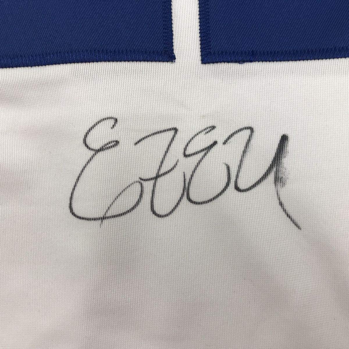Framed Autographed/Signed Ezekiel Elliott 35x39 Dallas White Football Jersey PSA/DNA COA #2