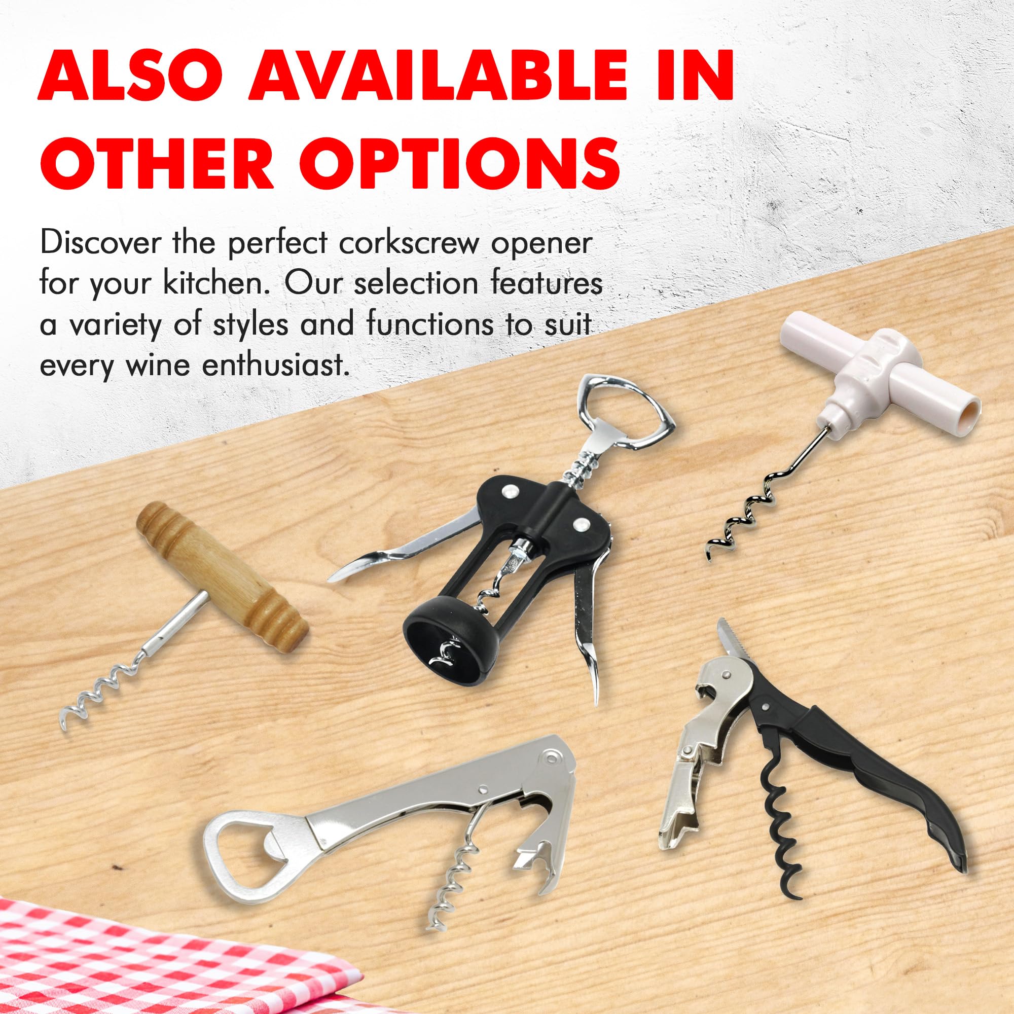 Chef Craft Select Waiters Corkscrew Foil Cutter Bottle Opener 5in Black