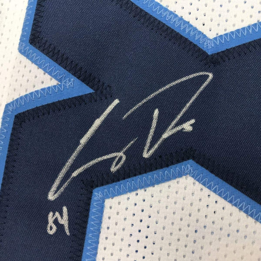 Framed Autographed/Signed Corey Davis 35x39 Tennessee 2018 White Football Jersey JSA COA