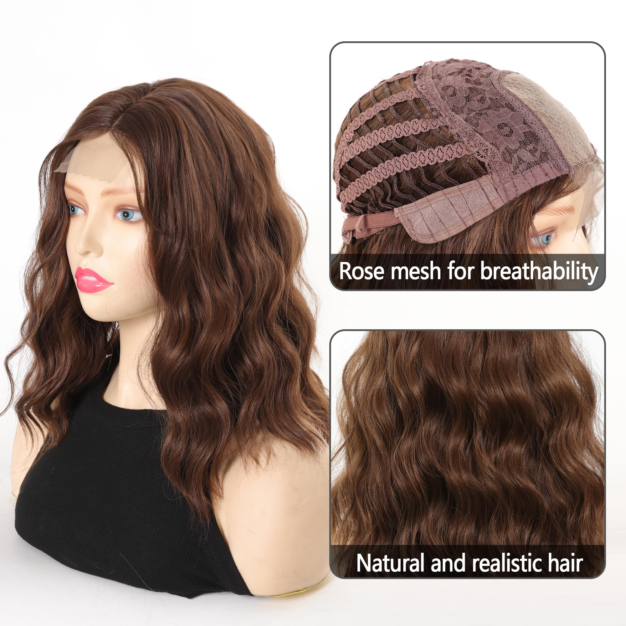 Maforsoon Wigs for Women Short Wave Synthetic Wig 14inch