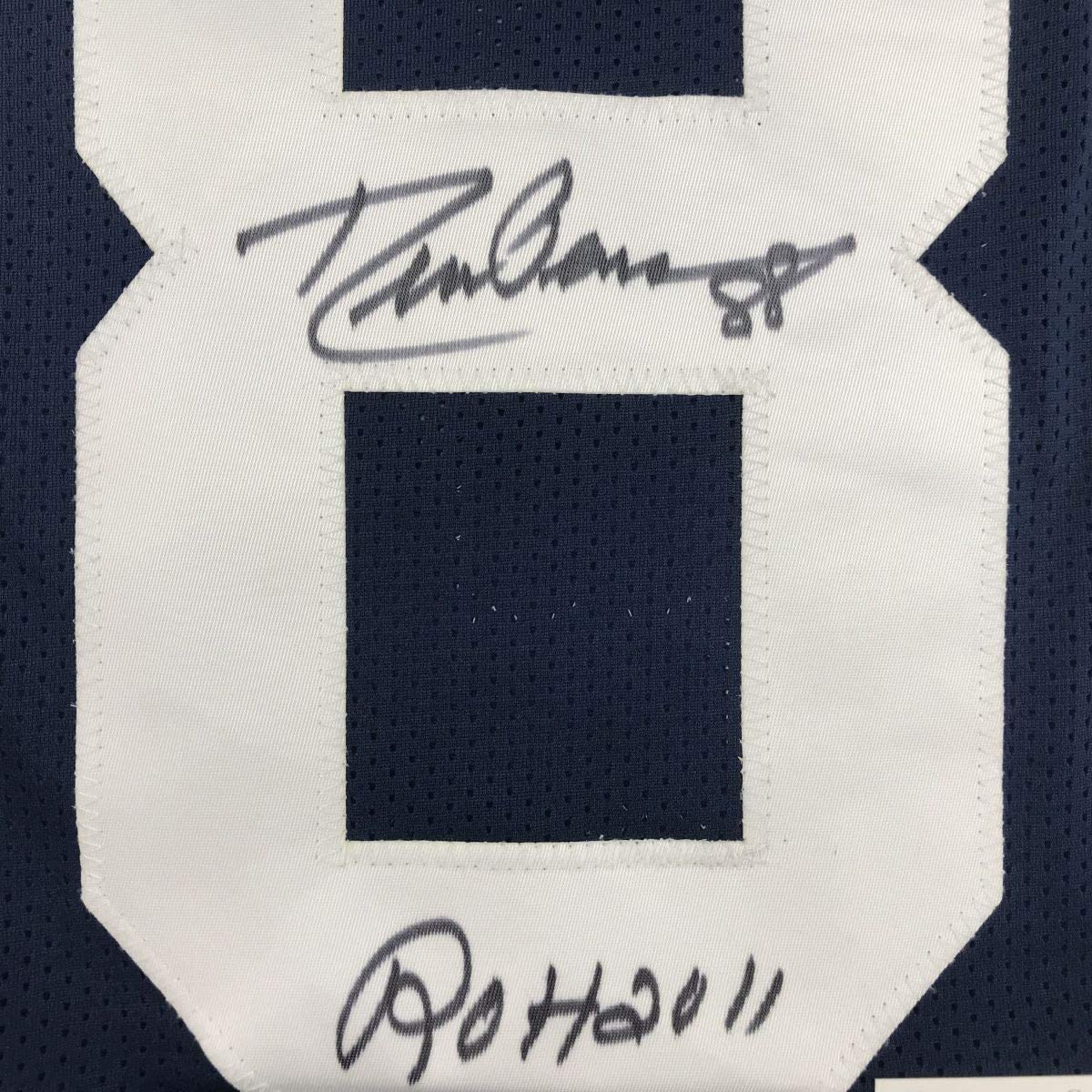 Framed Autographed/Signed Drew Pearson ROH 2011 35x39 Dallas Thanksgiving Day Football Jersey JSA COA