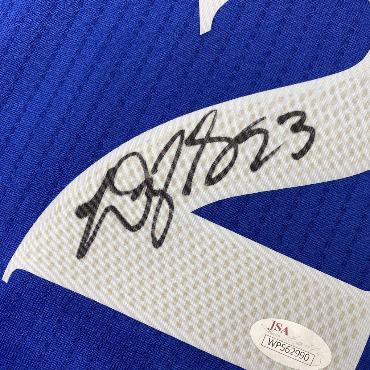 Framed Autographed/Signed Draymond Green 35x39 Golden State Blue Basketball Jersey JSA COA