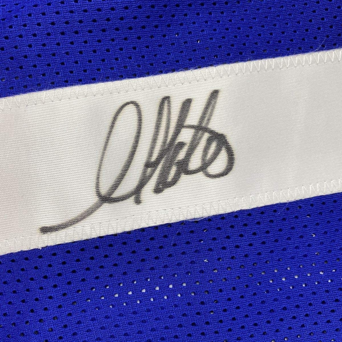 Framed Autographed/Signed Golden Tate III 35x39 New York Blue Football Jersey PSA/DNA COA
