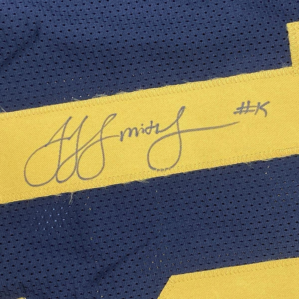 Framed Autographed/Signed JuJu Smith-Schuster 35x39 Pittsburgh Color Rush Football Jersey Beckett BAS COA