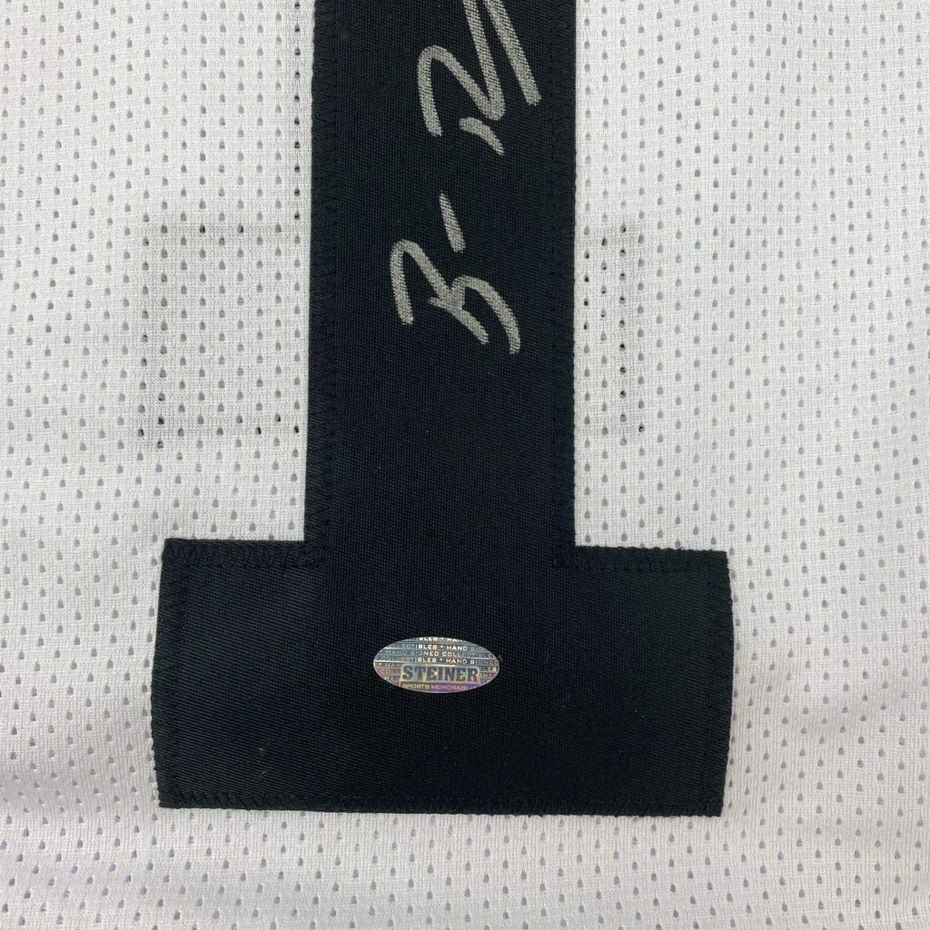 Autographed/Signed Ben Roethlisberger #1 Pittsburgh White Football Jersey Steiner Sports COA Holo Only