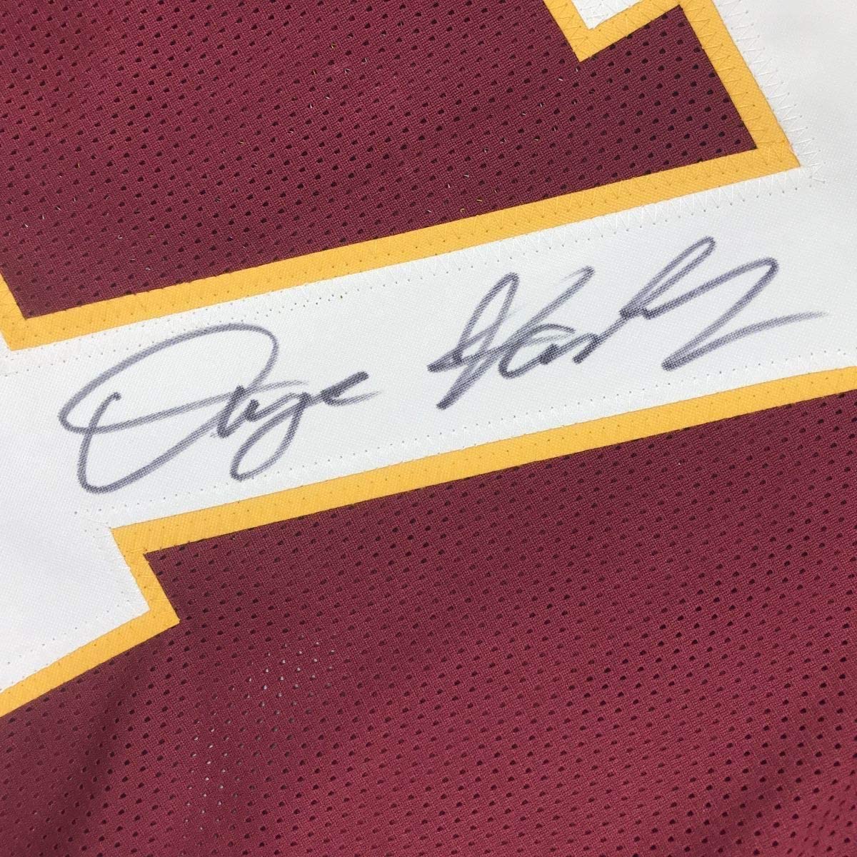 Framed Autographed/Signed Dwayne Haskins Jr. 35x39 Washington Burgundy Football Jersey Beckett BAS COA