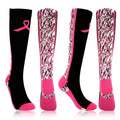 YLOLUL Breast Cancer Awareness Socks Black Camouflage Polyester Womens Size L