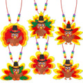 Huyamap Thanksgiving Turkey Necklace Craft Kits 24 Pack Colorful Style 1