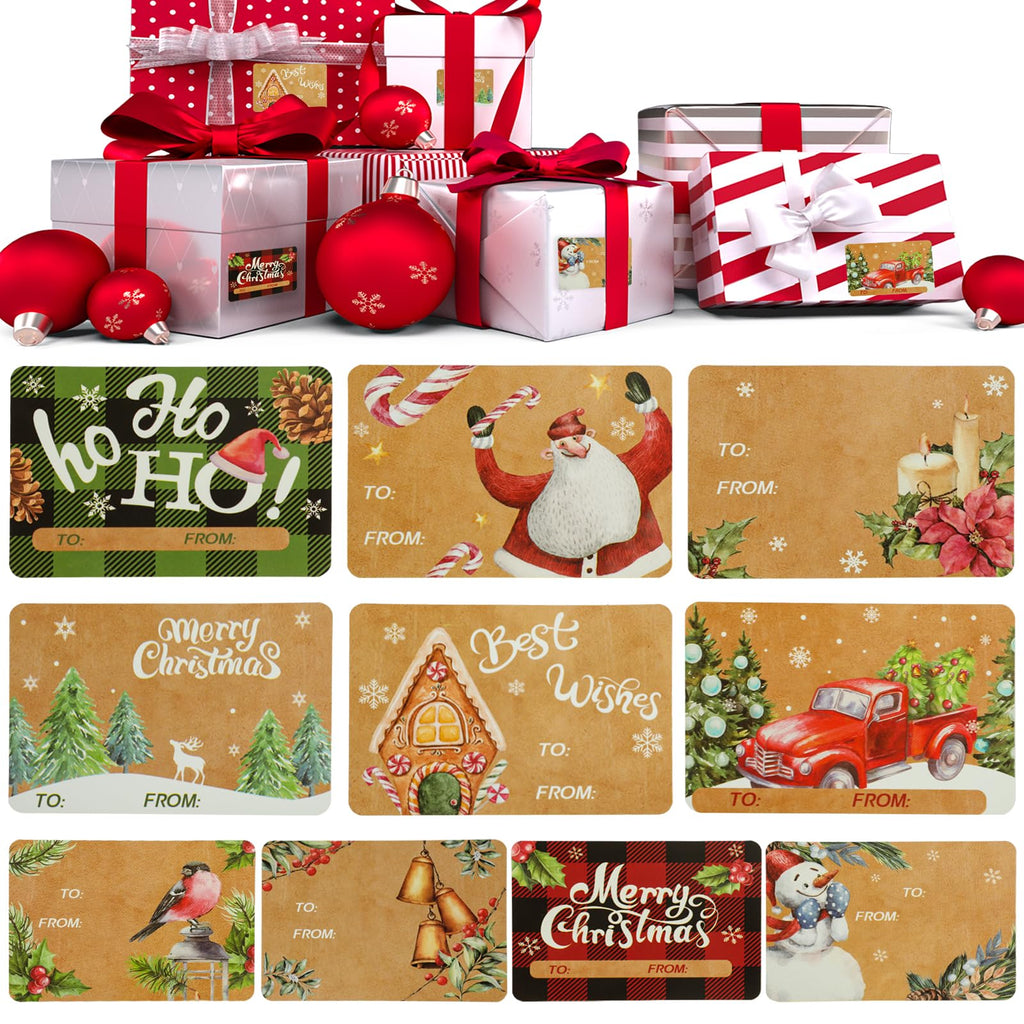 FOIMAS 100-Piece Christmas Gift Sticker Labels