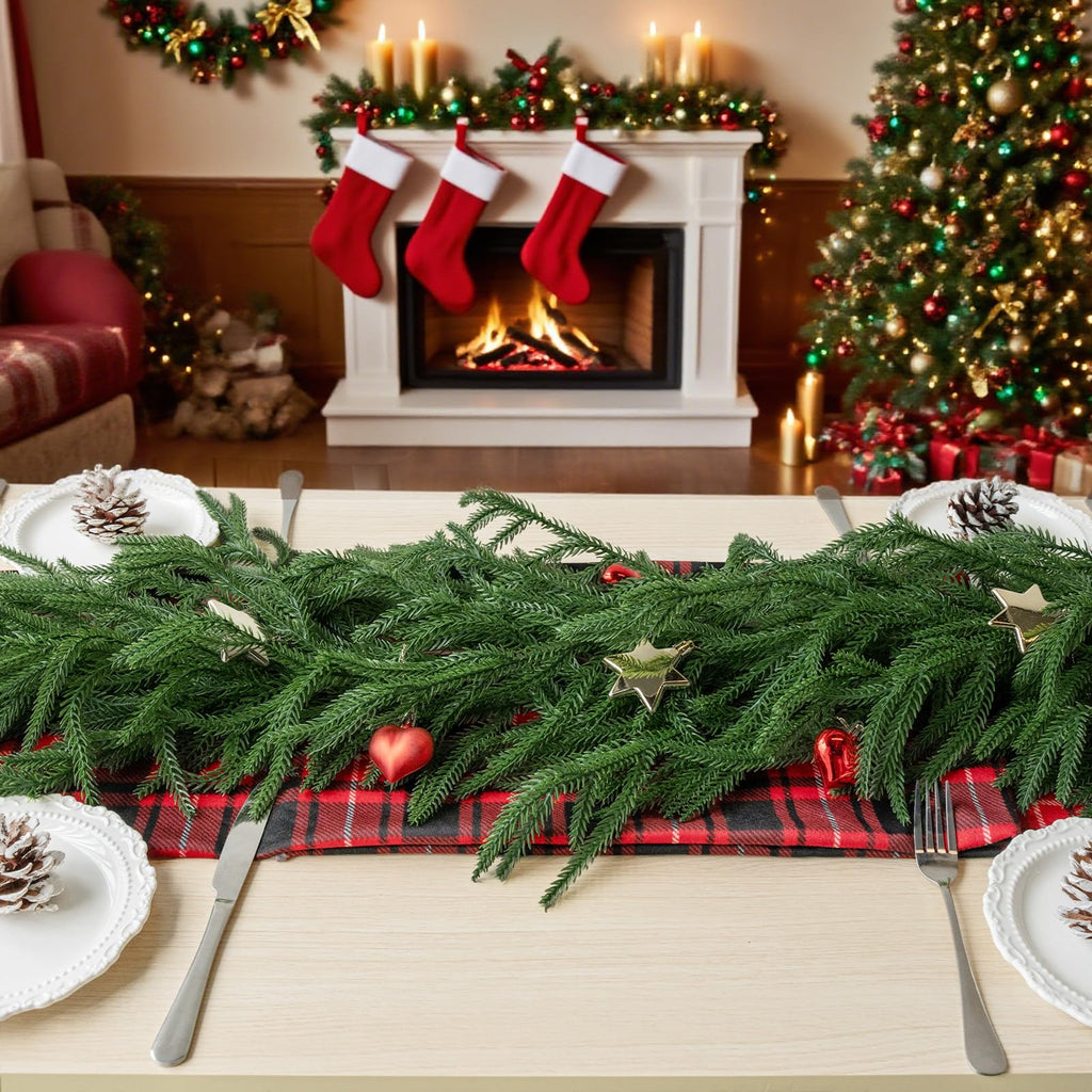 Gixie Home Artificial Norfolk Pine Garland 5Ft Green 2Pcs