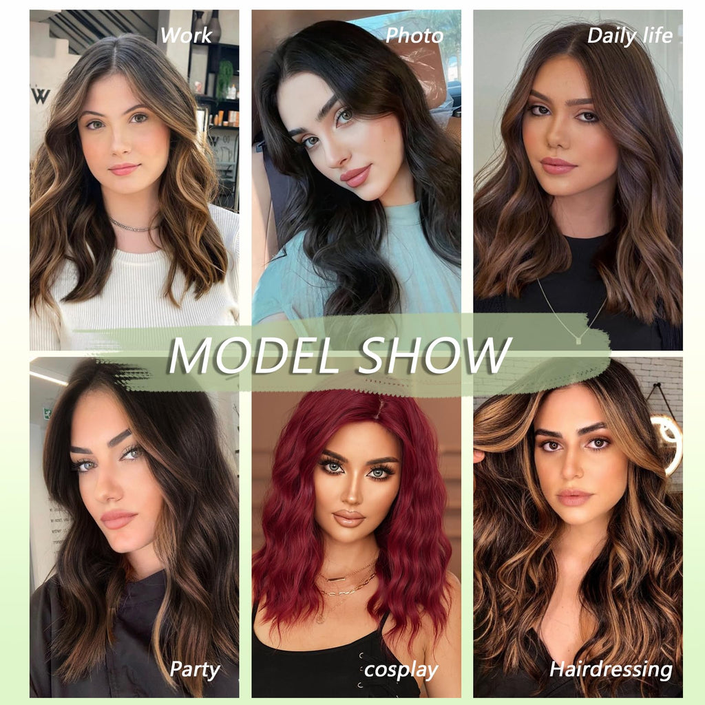 Maforsoon Wigs for Women Short Wave Synthetic Wig 14inch