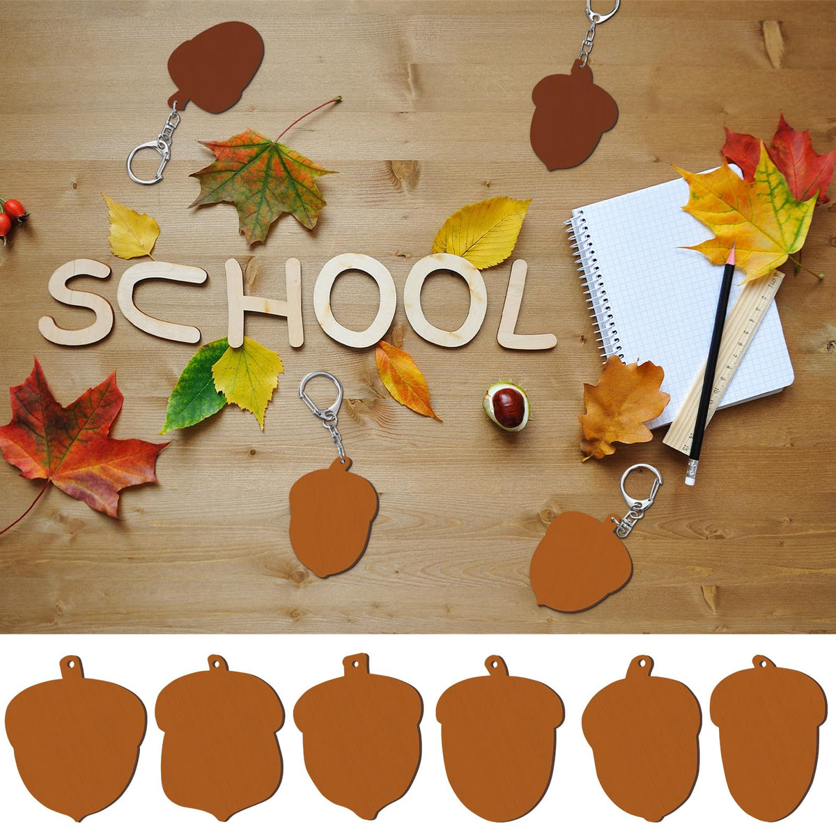 [Like New] RattanView 24-Piece Acorn Keychain Craft Set, 12 Styles