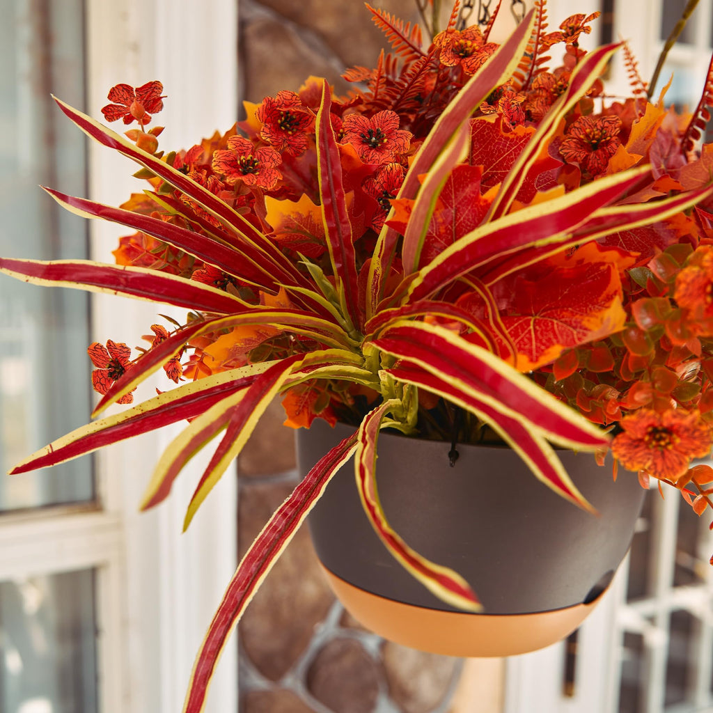 PARTY JOY 15 Bunches Artificial Fall Orchid Flowers 10x5x5in Autumn Decor