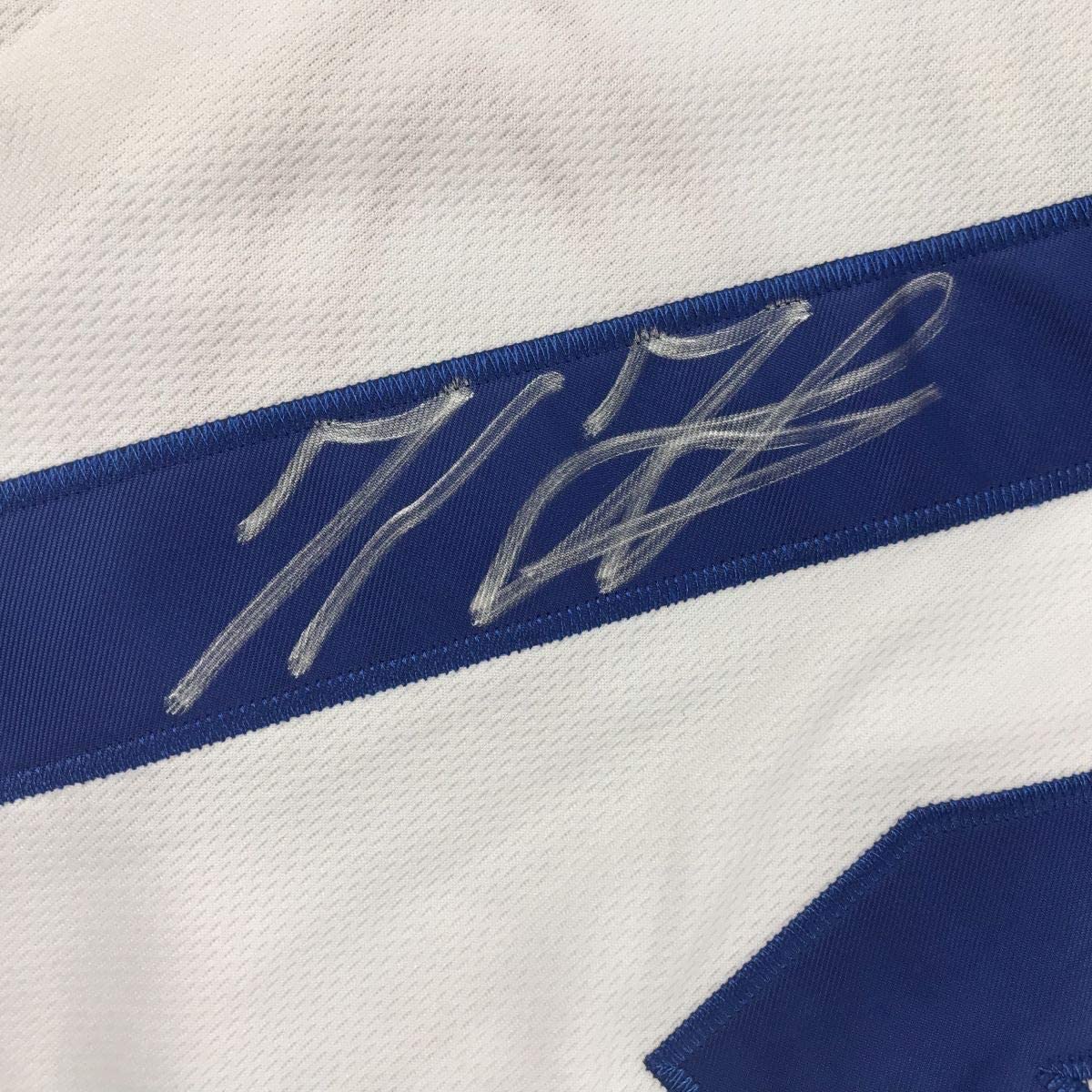 Framed Autographed/Signed Kenley Jansen 35x39 Los Angeles LA White Baseball Jersey PSA/DNA COA