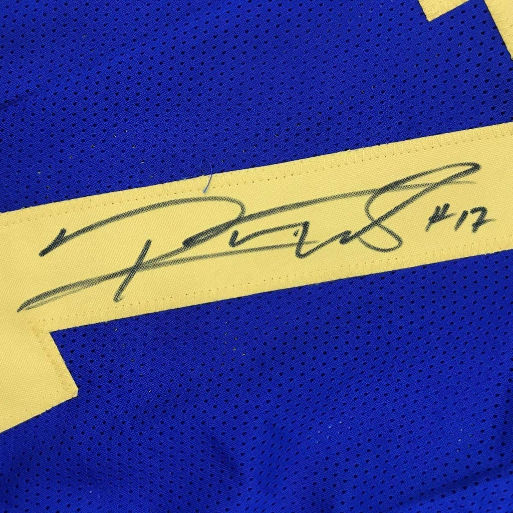 Framed Autographed/Signed Robert Woods 35x39 Los Angeles LA Retro Blue Football Jersey JSA COA
