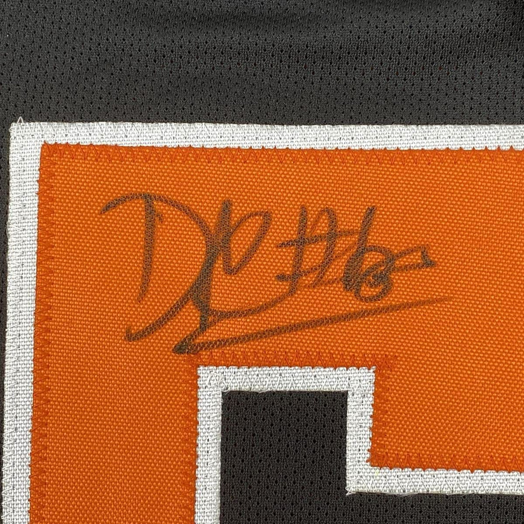 Framed Autographed/Signed David Njoku 35x39 Cleveland Football Black Jersey JSA COA
