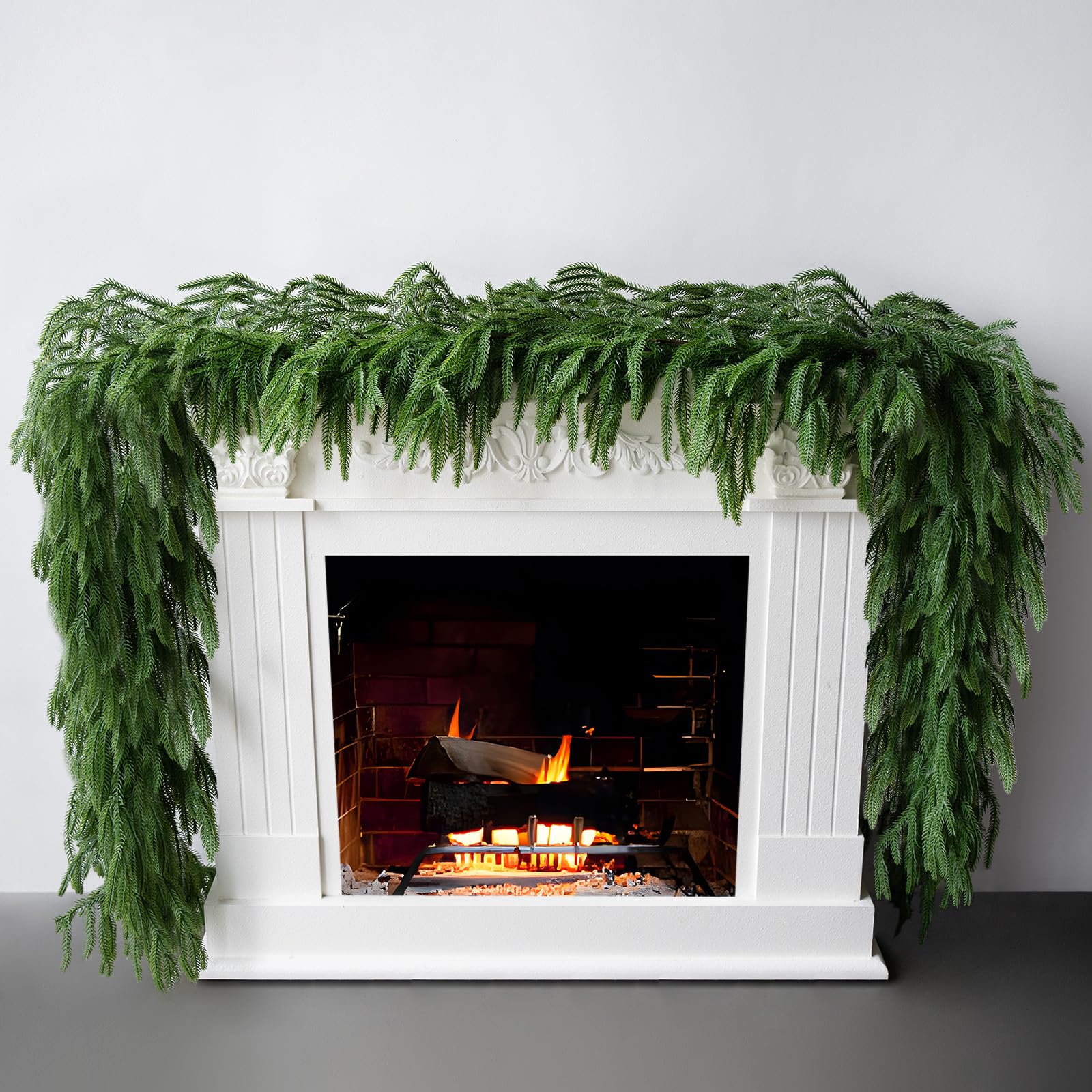 Gixie Home Artificial Norfolk Pine Garland 5Ft Green 2Pcs