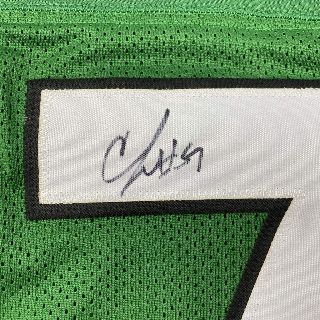 Framed Autographed/Signed CJ C.J. Mosley 35x39 New York Green Football Jersey JSA COA