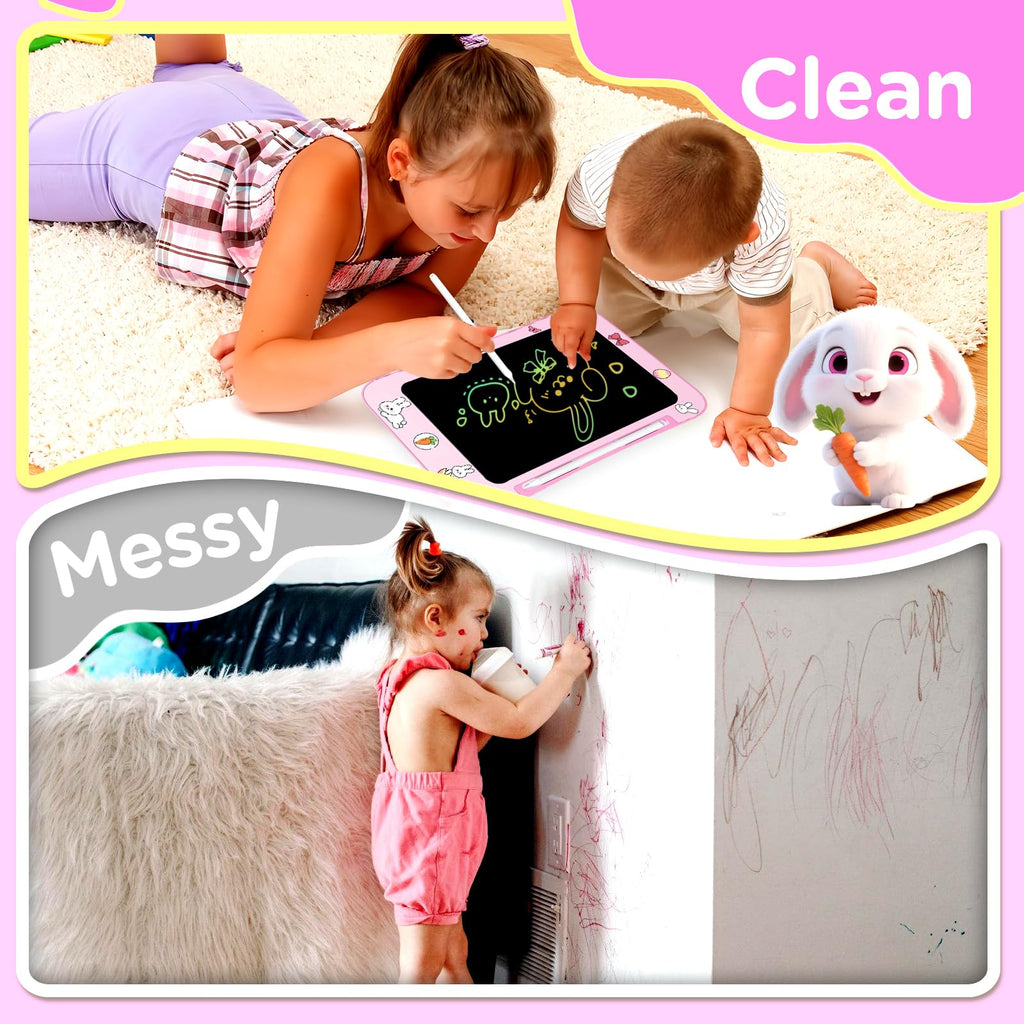 Genialba 2 Pack LCD Writing Tablet Kids Colorful Screen Pink & Blue