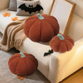 RoseCraft Pumpkin Throw Pillows 3Pc Brown 12/10/8in Fall Thanksgiving