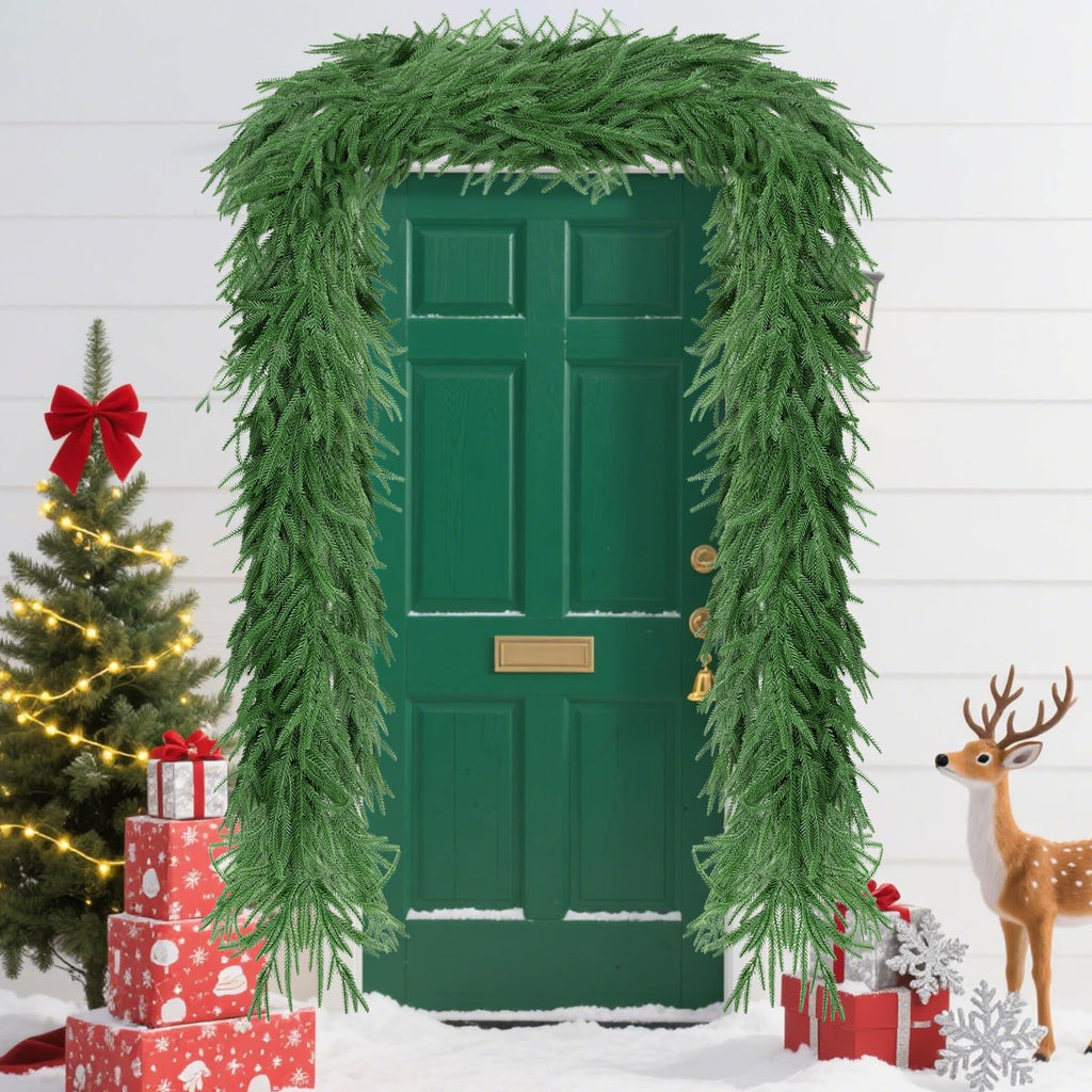 KYGDS Christmas Norfolk Pine Garland 5FT Real Touch Artificial Greenery Green