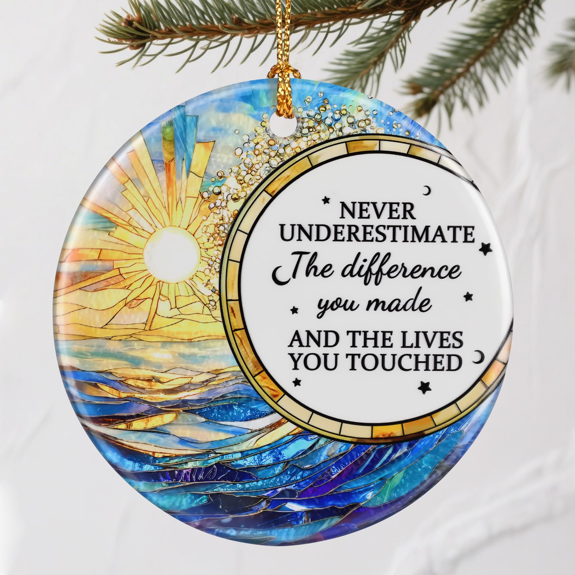 VIAKDEM Christmas Ornaments Going Away Farewell Gifts Ceramic Design A