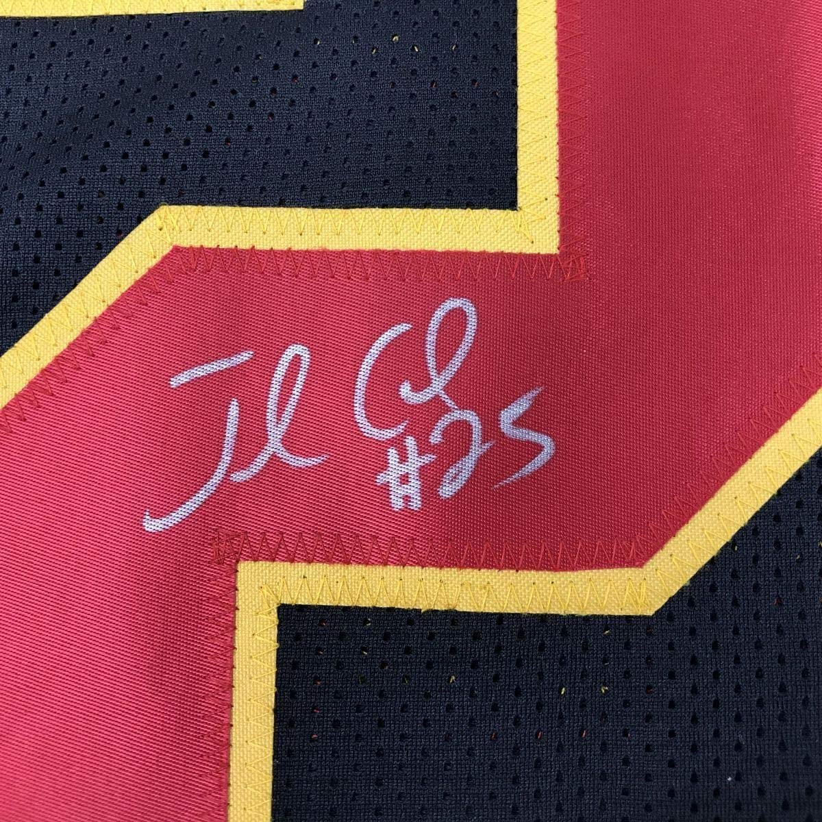 Framed Autographed/Signed Jamaal Charles 35x39 Kansas City Black Football Jersey JSA COA