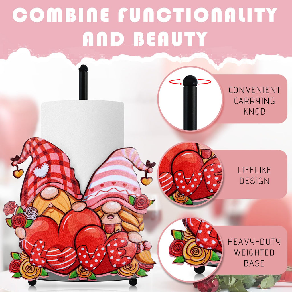 YLOLUL Valentine's Day Metal Paper Towel Holder Large Countertop Stand