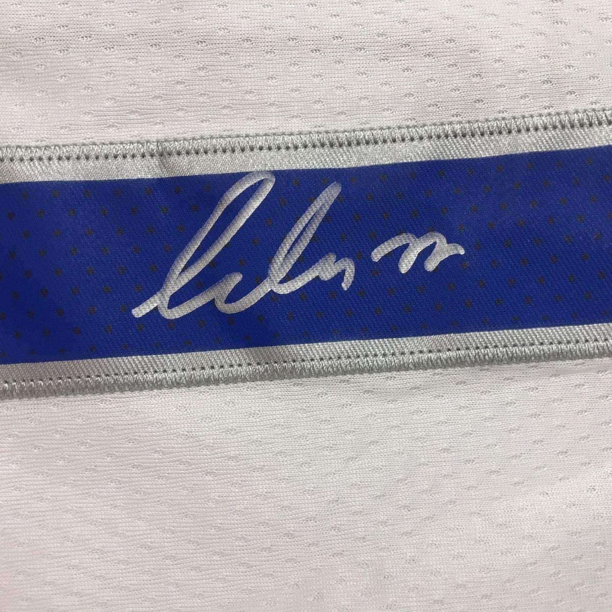 Framed Autographed/Signed Luka Doncic 35x39 Dallas White Basketball Jersey PSA/DNA COA