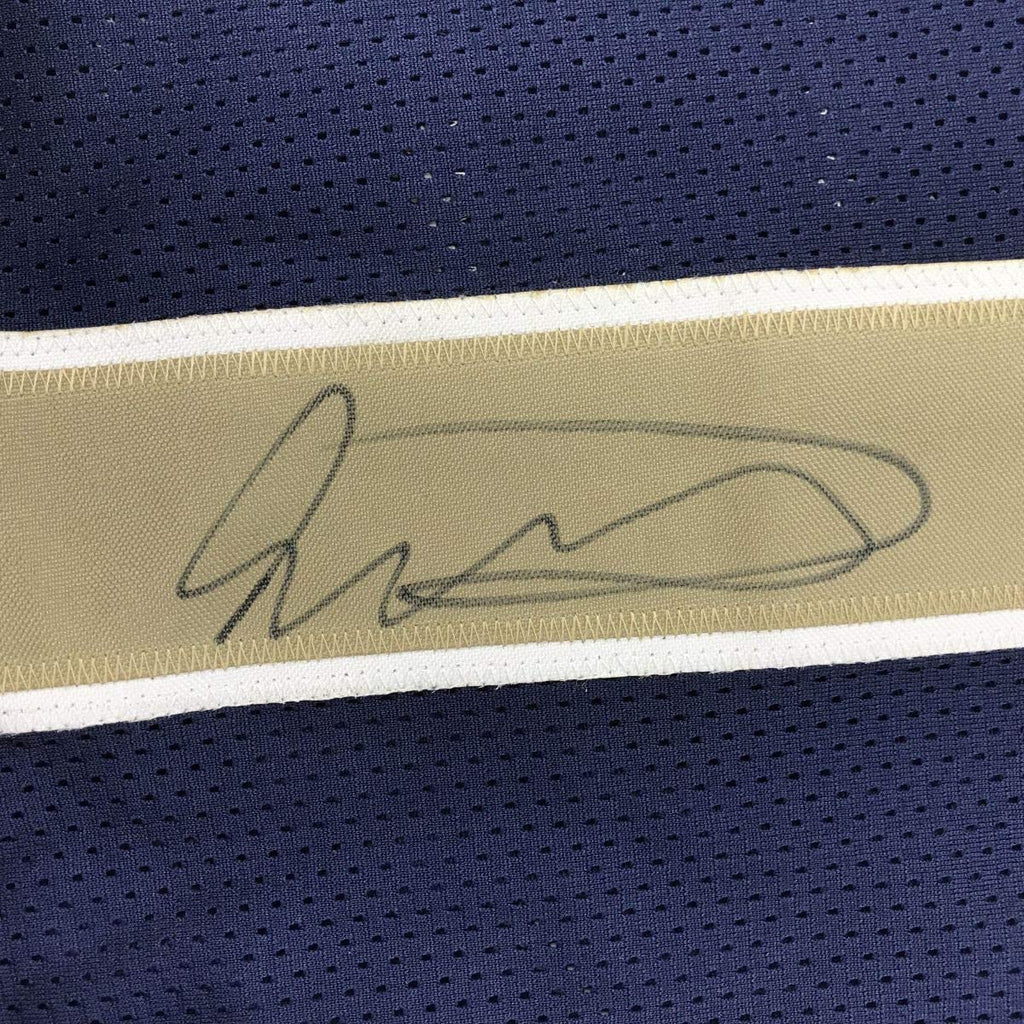 Framed Autographed/Signed Todd Gurley II 35x39 Los Angeles LA Rams Dark Blue Football Jersey Beckett BAS COA