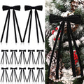 Simgoing Black Velvet Bows Christmas Ornaments 12 Pcs 10x4.5 Inch Rustic