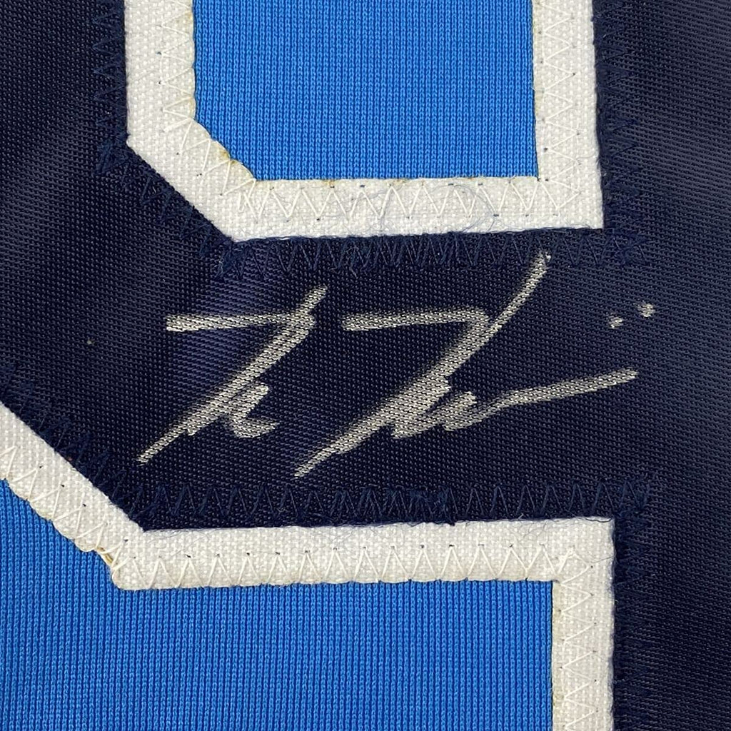 Framed Autographed/Signed Kevin Kiermaier 35x39 Tampa Bay Light Blue Baseball Jersey PSA/DNA COA