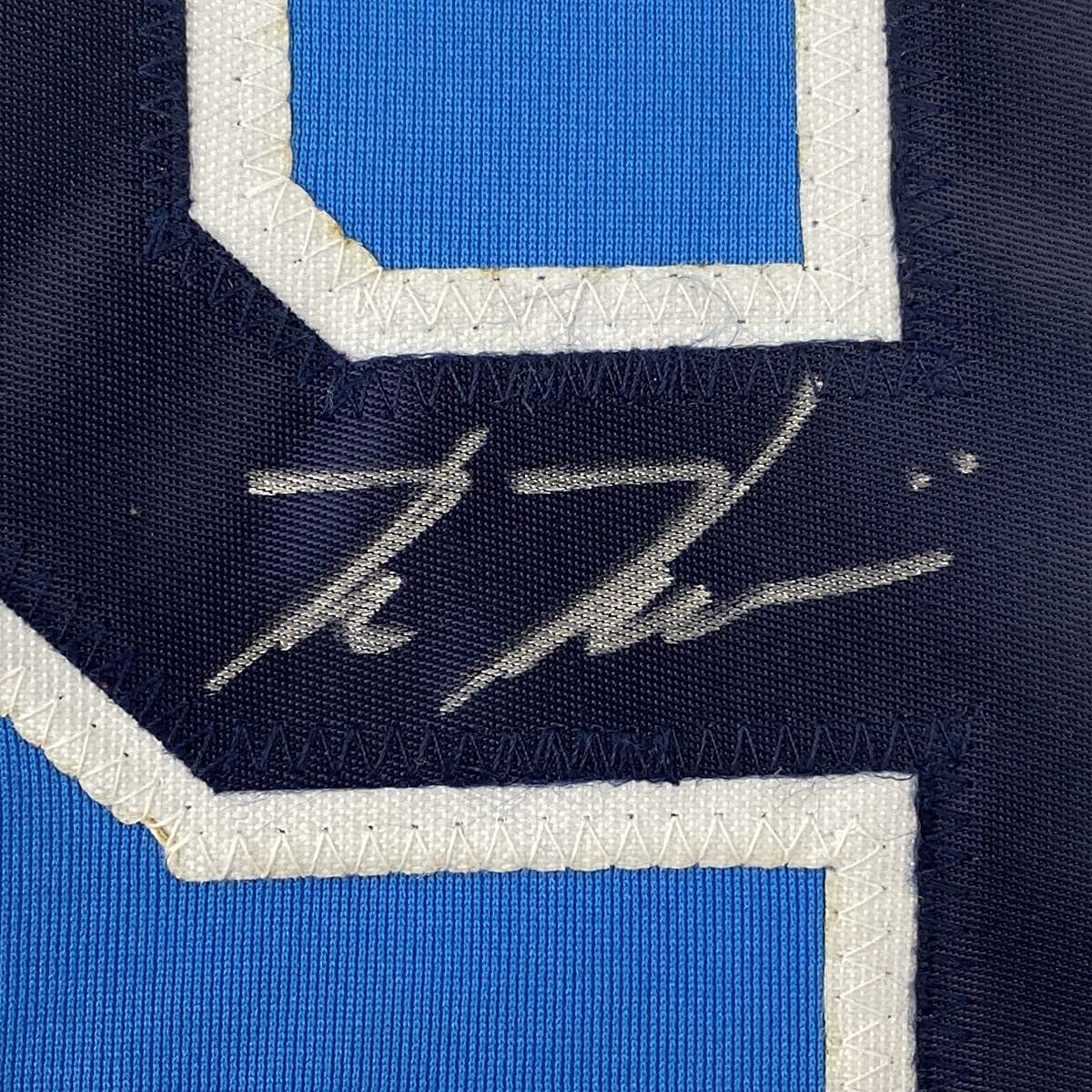 Framed Autographed/Signed Kevin Kiermaier 35x39 Tampa Bay Light Blue Baseball Jersey PSA/DNA COA